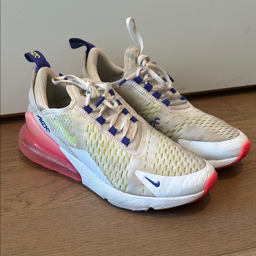 Nike Sneakers - White, Pink, and Blue